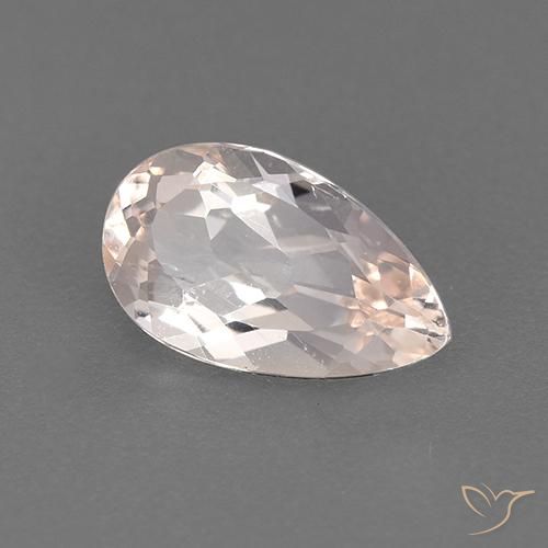 Morganite Rosa chiaro naturale da 0.93 ct, Forma a pera, VVS-VS