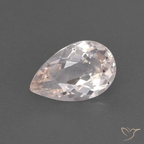0.90ct Naturale Rosa chiaro Morganite, Forma a pera, VVS-VS