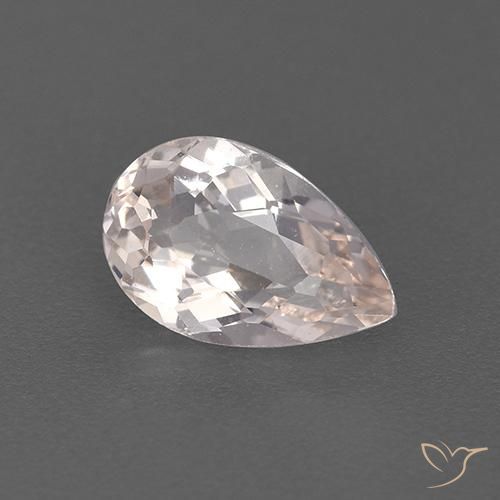Morganite Rosa chiaro naturale da 0.90 ct, Forma a pera, VVS-VS