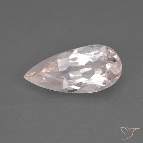 1.50ct Naturale Rosa chiaro Morganite, Forma a pera, VS