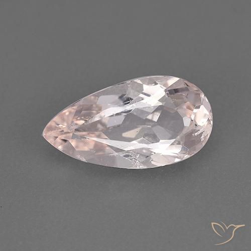 1.86ct Naturale rosa fenicottero Morganite, Forma a pera, VS