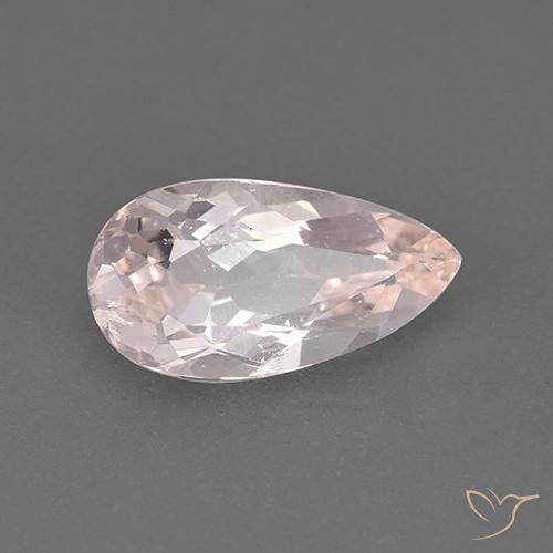 Morganite rosa fenicottero naturale da 1.86 ct, Forma a pera, VS