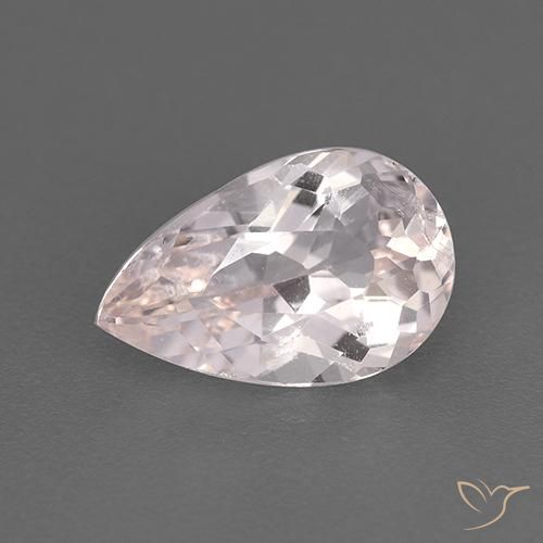 1.53ct Naturale Rosa chiaro Morganite, Forma a pera, VS