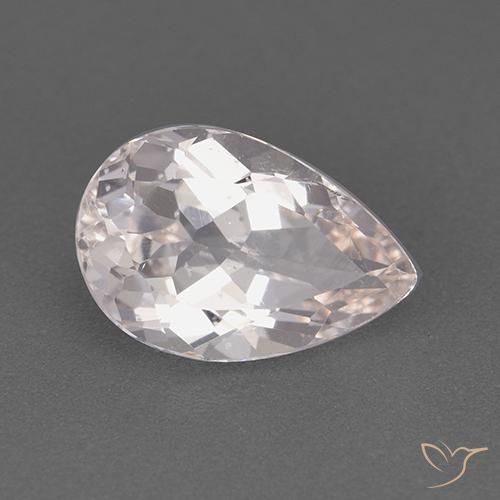 Morganite Rosa chiaro naturale da 1.73 ct, Forma a pera, VS