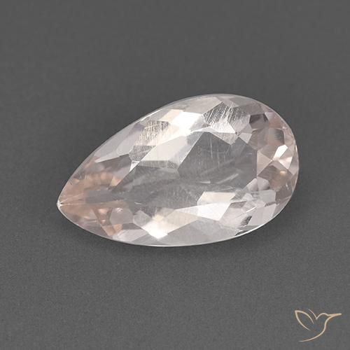 1.75ct Naturale Rosa Molto Chiaro Morganite, Forma a pera, VS