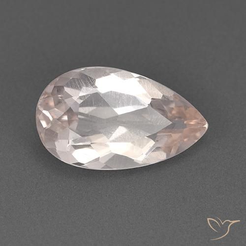 Morganite Rosa Molto Chiaro naturale da 1.75 ct, Forma a pera, VS