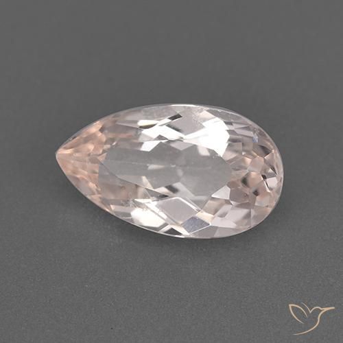Morganite rosa fenicottero naturale da 1.37 ct, Forma a pera, VS