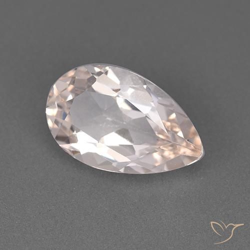 Morganite rosa fenicottero naturale da 1.42 ct, Forma a pera, VVS-VS