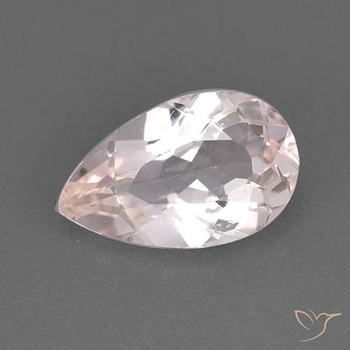 1.38ct Naturale Rosa chiaro Morganite, Forma a pera, VS