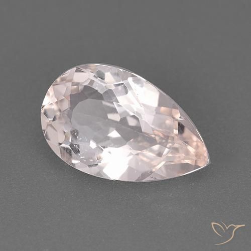 Morganite Rosa chiaro naturale da 1.38 ct, Forma a pera, VS
