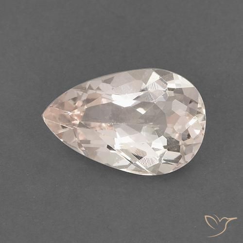 1.37ct Naturale Rosa medio-chiaro Morganite, Forma a pera, VS