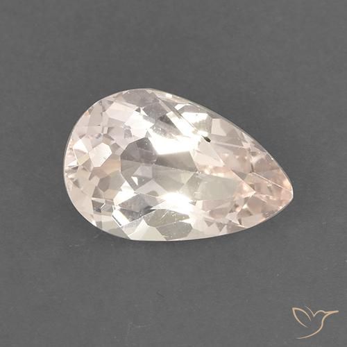 Morganite Rosa medio-chiaro naturale da 1.37 ct, Forma a pera, VS