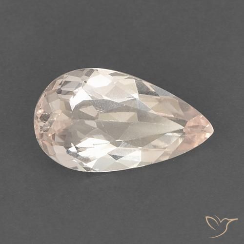 Morganite Rosa salmone naturale da 1.21 ct, Forma a pera, VS