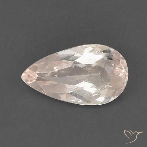 Morganite Rosa salmone naturale da 1.21 ct, Forma a pera, VS