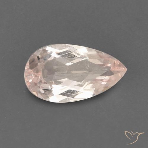 1.60ct Naturale Rosa salmone Morganite, Forma a pera, VS