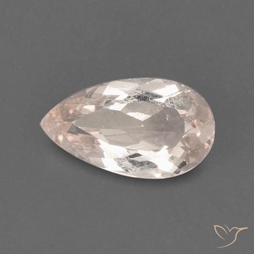 Morganite Rosa salmone naturale da 1.60 ct, Forma a pera, VS