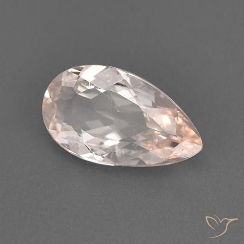 Morganite Rosa salmone naturale da 1.21 ct, Forma a pera, VS