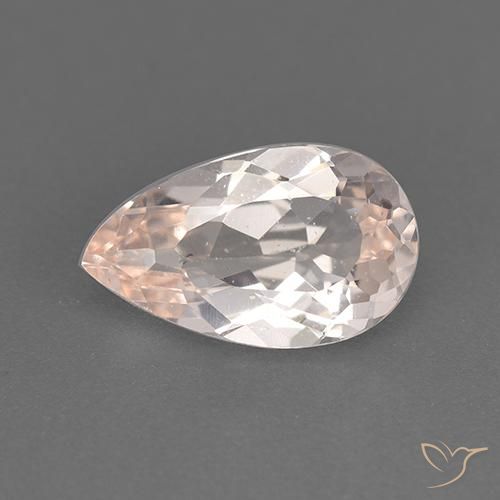 1.42ct Naturale Rosa salmone Morganite, Forma a pera, VVS-VS