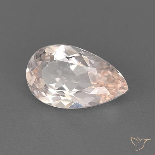 Morganite Rosa salmone naturale da 1.42 ct, Forma a pera, VVS-VS