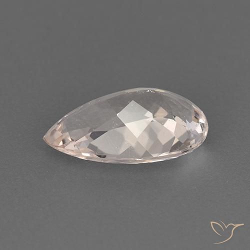 Morganite Rosa salmone naturale da 1.42 ct, Forma a pera, VVS-VS