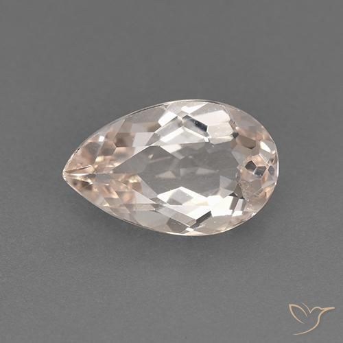 0.90ct Naturale Rosa Molto Chiaro Morganite, Forma a pera, VS