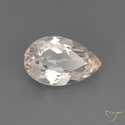 Morganite Rosa Molto Chiaro naturale da 0.90 ct, Forma a pera, VS