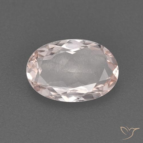 0.77ct Naturale rosa fenicottero Morganite, Ovale, VVS-VS