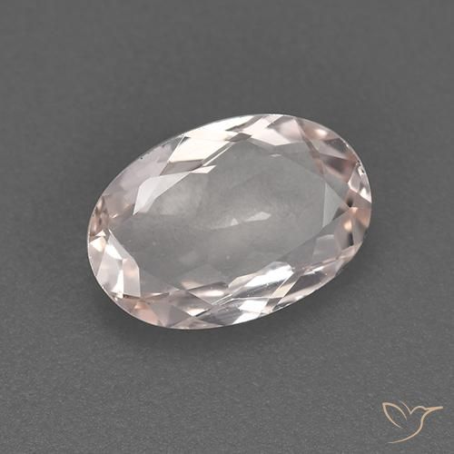 Morganite rosa fenicottero naturale da 0.77 ct, Ovale, VVS-VS