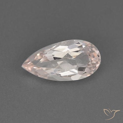 0.89ct Naturale Rosa Molto Chiaro Morganite, Forma a pera, VVS-VS
