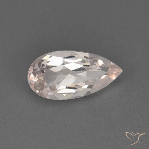 Morganite Rosa Molto Chiaro naturale da 0.89 ct, Forma a pera, VVS-VS
