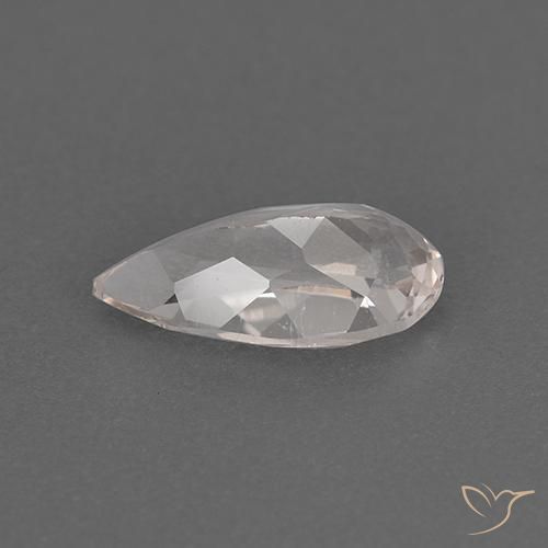 Morganite Rosa Molto Chiaro naturale da 0.89 ct, Forma a pera, VVS-VS