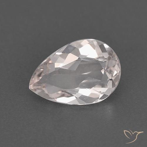 0.98ct Naturale rosa fenicottero Morganite, Forma a pera, VVS-VS