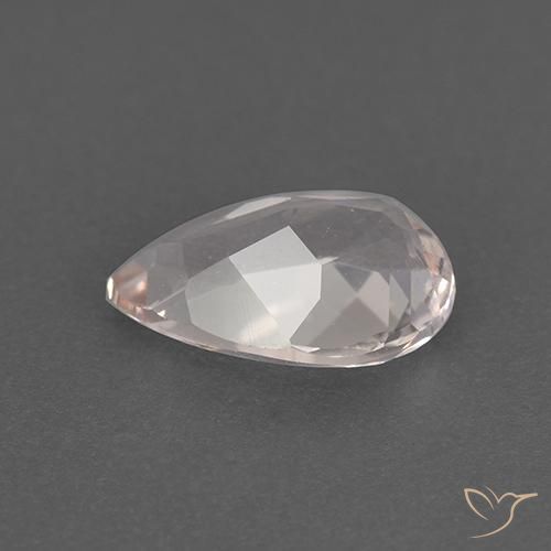 Morganite rosa fenicottero naturale da 0.98 ct, Forma a pera, VVS-VS