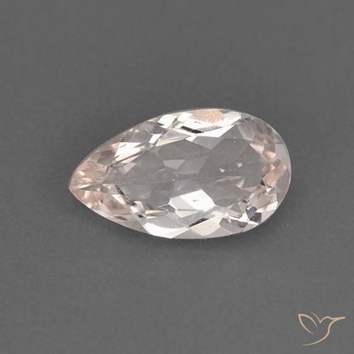 0.94ct Naturale Rosa Molto Chiaro Morganite, Forma a pera, VVS-VS