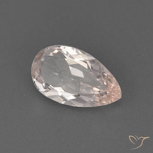 Morganite Rosa Molto Chiaro naturale da 0.94 ct, Forma a pera, VVS-VS