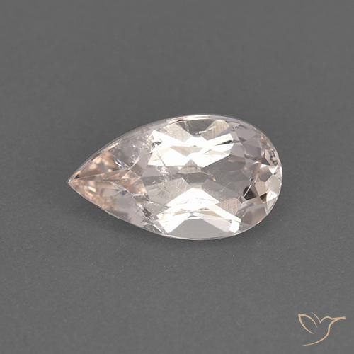 0.94ct Naturale Rosa Molto Chiaro Morganite, Forma a pera, VS