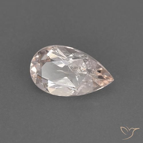 Morganite Rosa Molto Chiaro naturale da 0.94 ct, Forma a pera, VS