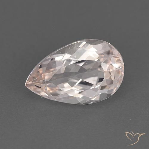 1.65ct Naturale Rosa Molto Chiaro Morganite, Forma a pera, VVS-VS