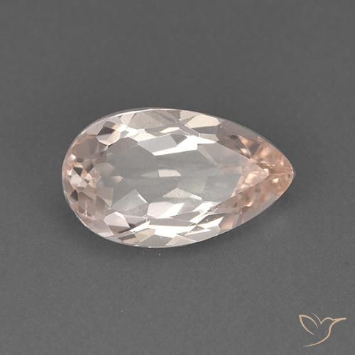 Morganite Rosa medio naturale da 1.54 ct, Forma a pera, VVS-VS
