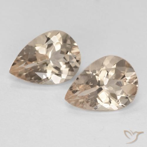 Morganite naturale dorato da 1,78 ct, taglio a pera, VVS-VS