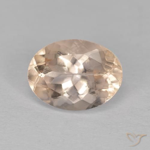 Morganite Rosa salmone naturale da 1.24 ct, Ovale, VVS-VS