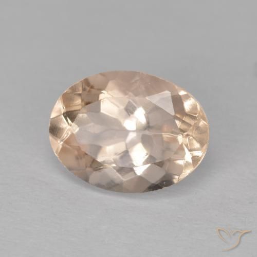 Morganite Rosa salmone naturale da 1.24 ct, Ovale, VVS-VS