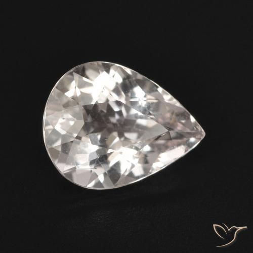 Morganite Rosa chiaro naturale da 1.40 ct, Forma a pera, VVS