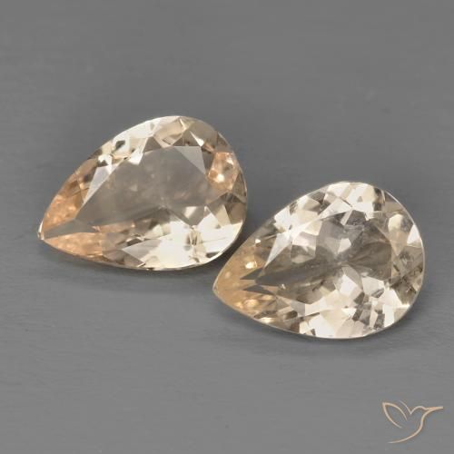 1.39ctw Naturale Light Neutral Orange Morganite, Forma a pera, VS