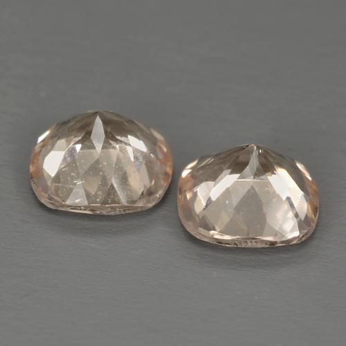 Morganite naturale arancione da 1,51 ct, taglio a cuscino, VS