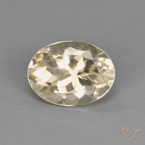 Morganite Dorato chiaro naturale da 1.23 ct, Ovale, VVS-VS
