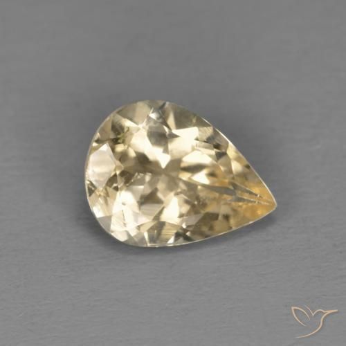 Morganite Dorato chiaro naturale da 0.87 ct, Forma a pera, VS
