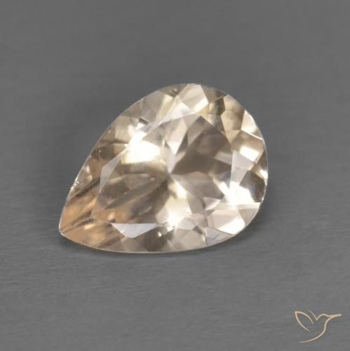 0.74ct Naturale Dorato chiaro Morganite, Forma a pera, VS