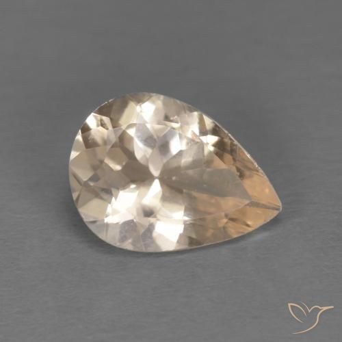 Morganite Dorato chiaro naturale da 0.74 ct, Forma a pera, VS