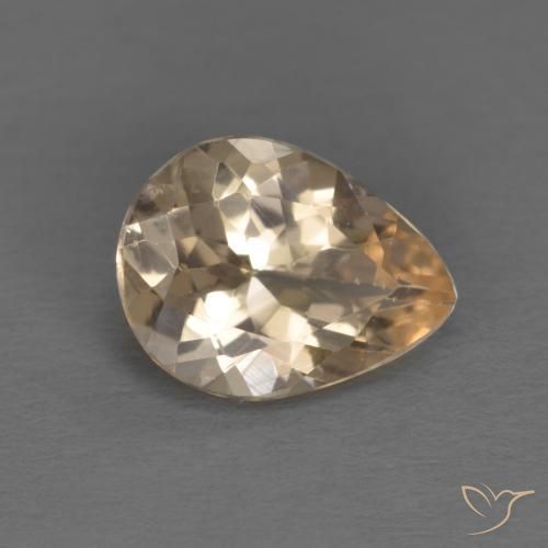 0.85ct Naturale Dorato chiaro Morganite, Forma a pera, VS